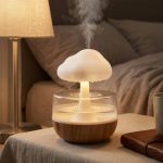 Rain Cloud Air Humidifier Mushroom Waterfall Lamp Water Drip Cloud Diffuser Cute Humidifier Night Light Aromatherapy Essential Oil Diffuse