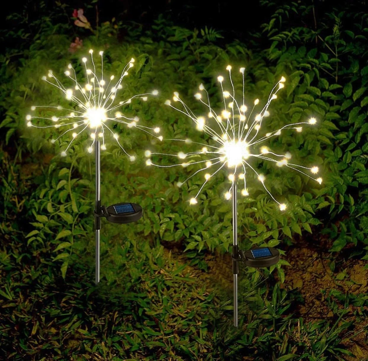 image_ffbe3ad9-8d59-44d8-97dc-216329d4d642 (1) 2 Pack Solar Garden Firework Lights Solar Powered String Light with 2 Lighting Modes Twinkling and Steady - Image 1
