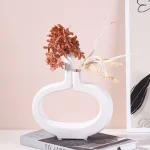 Creative Hollow Vase White Ceramic Vase - Image 3