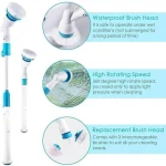 Electric Cordless Chargeable Spin Scrubber Turbo Scrub Cleaning Brush Bathroom - Image 12