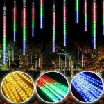 LED Meteor Shower Rain Lights 50cm 8 Tubes 384 LEDs Cascadable Icicle Lights Spiral Tubes - Image 2