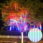 LED Meteor Shower Rain Lights 50cm 8 Tubes 384 LEDs Cascadable Icicle Lights Spiral Tubes - Image 8