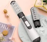 Hot Air Brush 3 in 1 Multifunctional Hot Air Brush Hair Straightener Negative Ion Hair Dryer Car Rotation Hot Air Brush Curler Multifunctional Brush for All Hair Types with Anti-scalding Function