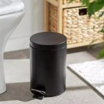 Black Hydraulic Bathroom Bin with Pedal 12L