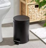 Black Hydraulic Bathroom Bin with Pedal 12L