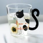 Glass Water Cup Creative Cute Cat Mug