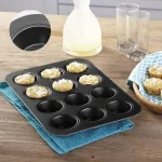 Mini Muffin Tray 12 Cup Muffins Pan Carbon Steel 35×26.5x3cm