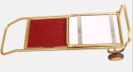 L Shaped Gold Plated Foldable Luggage Cart Trolley with 6" Heavy Gripped Wheels & Red Carpet for Heavy Duty Use (Base Carpet Area: 14" x 20" & Vertical Support Area: 14" x 32" Approx) - Image 4