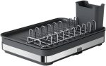 Expandable Kitchen Dish Drainer Rack Large Capacity Stainless Steel Sink Set with Utensil Holder & Drainboard - Image 5