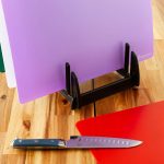 6 Slots Cutting Board Organizer - Collapsible, Fits Cutting Boards, Black Plastic Cutting Board Rack, For Kitchen Organization