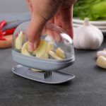 Kitchen Garlic Press and Storage Container Garlic Slicer Manual Crusher Cutter Easy to Clean Garlic Cutter