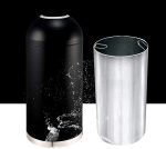 Trash Can,Round Barrel Stainless Steel Trash Can,Large Capacity Tall Garbage Can Without Lid for Indoor,Outdoor or Commercial Use Garbage Bin - Image 5