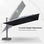 Cantilever Patio Umbrella with Left-Right Tilt and 360° Swivel Outdoor Umbrellas 3x3m - Image 5