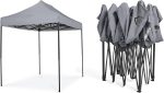 Gray Folding Gazebo 3 x 3 cm Waterproof Stable 323/332/341 cm Height Adjustable Folding Pop Up Tent UV Protection 50+ for Garden Wedding Camping Dark Green - Image 4