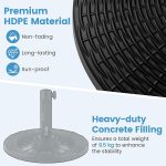 25kg Round Parasol Base,  Heavy Duty Umbrella Stand, Outdoor Garden Patio Yard Market Table Umbrella Holder - Image 5