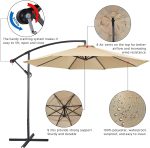 Off-white Offset Patio Umbrella with Cross Base - 8 Sturdy Ribs | Cantilever Outdoor Umbrella UV-Resistant Protective, Crank Lift & Tilt, Waterproof Market Parasol de Patio For Deck, Backyard - Image 7
