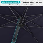 Cantilever Patio Umbrella with Left-Right Tilt and 360° Swivel Outdoor Umbrellas 3x3m - Image 7