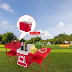 Rolling Cooler,32L Rolling Cooler Ice Chest Camping Outdoor Picnic Portable Heat Insulation Box with Table and Chair - Image 5