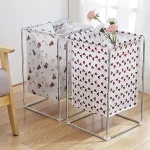 Laundry Basket with Metal Waterproof Fabric Storage Basket Clothes Storage Basket Toy Storage Others - Image 3