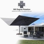 Cantilever Patio Umbrella with Left-Right Tilt and 360° Swivel Outdoor Umbrellas 3x3m - Image 8