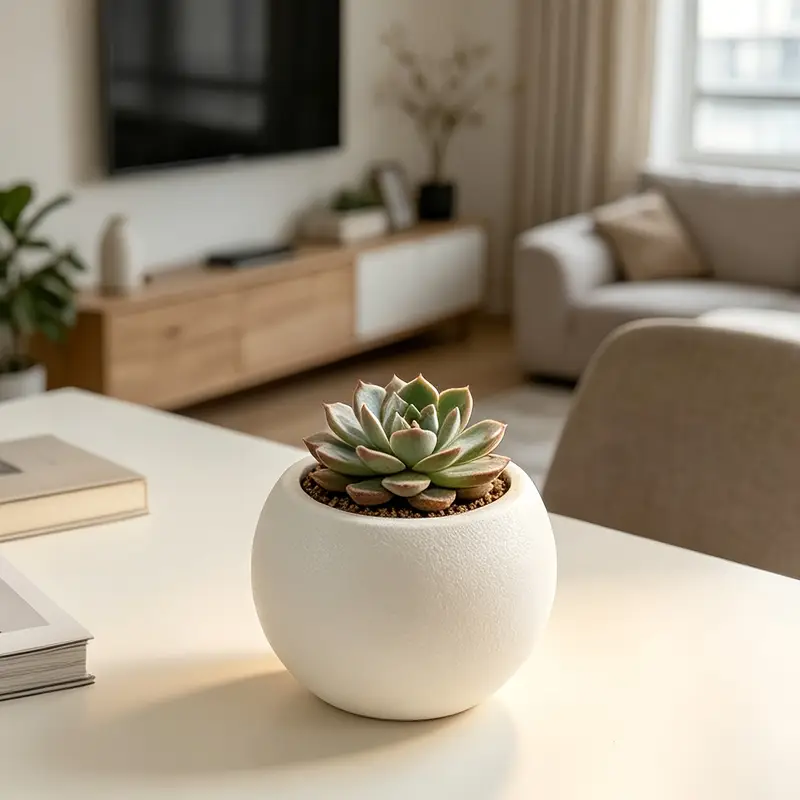 7aa17d11-3358-4c5c-9aa0-0d636fae9e17 European Style Minimalist spherical flower pot minimalist matte 11x15cm - Image 1