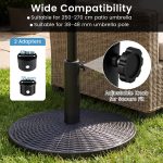 25kg Round Parasol Base,  Heavy Duty Umbrella Stand, Outdoor Garden Patio Yard Market Table Umbrella Holder - Image 4