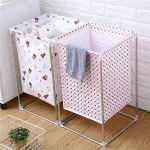 Laundry Basket with Metal Waterproof Fabric Storage Basket Clothes Storage Basket Toy Storage Others