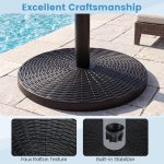 25kg Round Parasol Base,  Heavy Duty Umbrella Stand, Outdoor Garden Patio Yard Market Table Umbrella Holder - Image 2