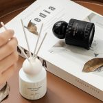 50ml Striped Glass Cylindrical Bottle White Black Thick Bottom Perfume Reed Diffuser  With Ball Lid - Image 3