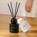 50ml Striped Glass Cylindrical Bottle White Black Thick Bottom Perfume Reed Diffuser  With Ball Lid - Image 5