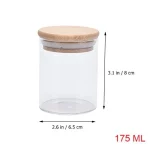 Glass Jar With Bamboo Lid Sealed Candy Snacks Storage Jars 10 x 12 cm - Image 4