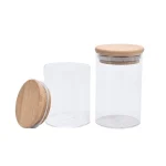 Glass Jar With Bamboo Lid Sealed Candy Snacks Storage Jars 8.5 x 20 cm - Image 5