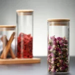Glass Jar With Bamboo Lid Sealed Candy Snacks Storage Jars 10 x 12 cm - Image 7