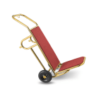 L Shaped Gold Plated Foldable Luggage Cart Trolley with 6" Heavy Gripped Wheels & Red Carpet for Heavy Duty Use (Base Carpet Area: 14" x 20" & Vertical Support Area: 14" x 32" Approx) - Image 6
