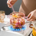 Glass Pan Binaural Soup Pot Transparent Soup Bowl
