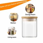Glass Jar With Bamboo Lid Sealed Candy Snacks Storage Jars 8.5 x 20 cm - Image 11