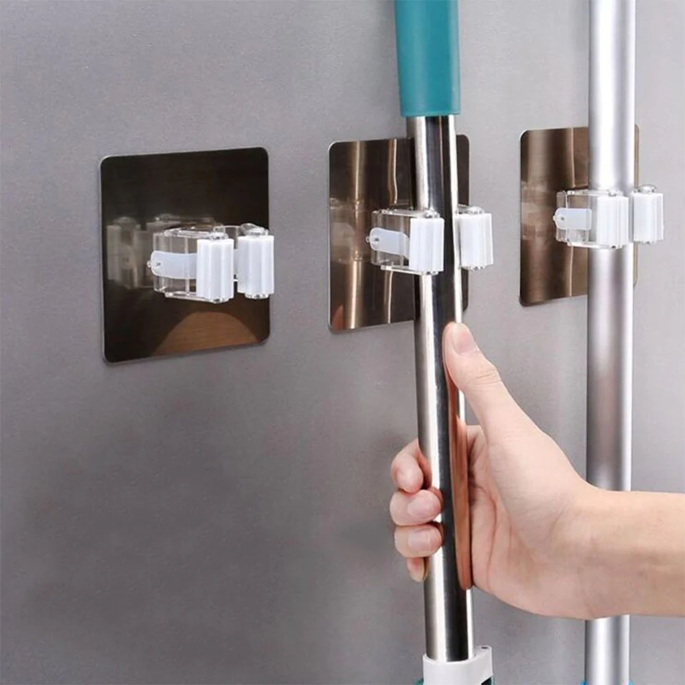 Untitled-2_303de272-ec94-4a25-b42d-558529e1a0c9_1024x1024 Plastic Wall Mounted Mop Organizer Holder 4 Pieces / 22FK047 - Image 1