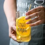 Good Morning Glass Cup Clear 400ml - Image 2