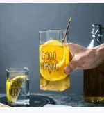 Good Morning Glass Cup Clear 400ml - Image 4