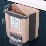 Kitchen Trash Can Hanging Foldable Home Sanitary Bin Cabinet Door Wall Mounted Storage - Image 5