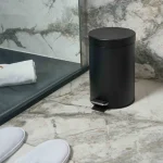 Black Hydraulic Bathroom Bin with Pedal 5L