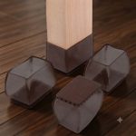 Square Chair Table Leg Cover Black Set Of 4 pcs