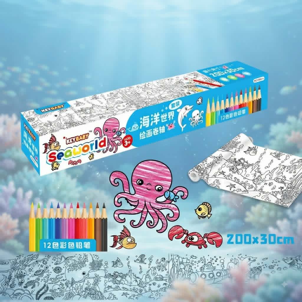 download Coloring Scroll Doodle Book for Kids - Image 1