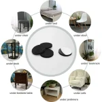 Round Table Foot Pad Black Set Of 4 pc - Image 5