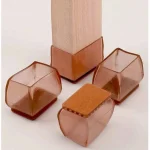 Square Chair Table Leg Cover Tawny Set Of 4 pcs - Image 3