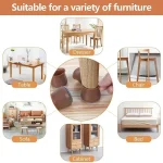 Round Chair Table Leg Cover Brown Set 8 pcs - Image 2