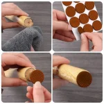 Round Table Foot Pad Camel Set Of 24 pcs